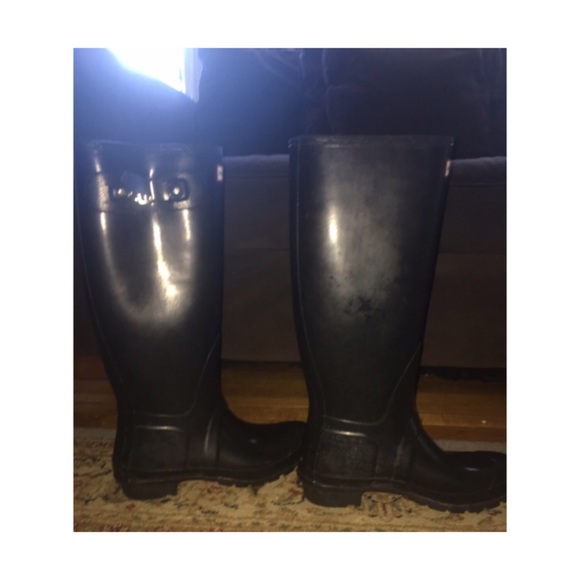 Hunter Matte Black Boots 8M 9F - Picture 4 of 4