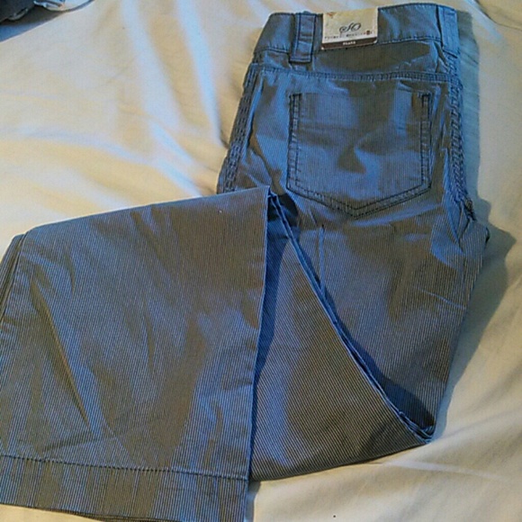 Brand new blue and white pinstripe flare pants