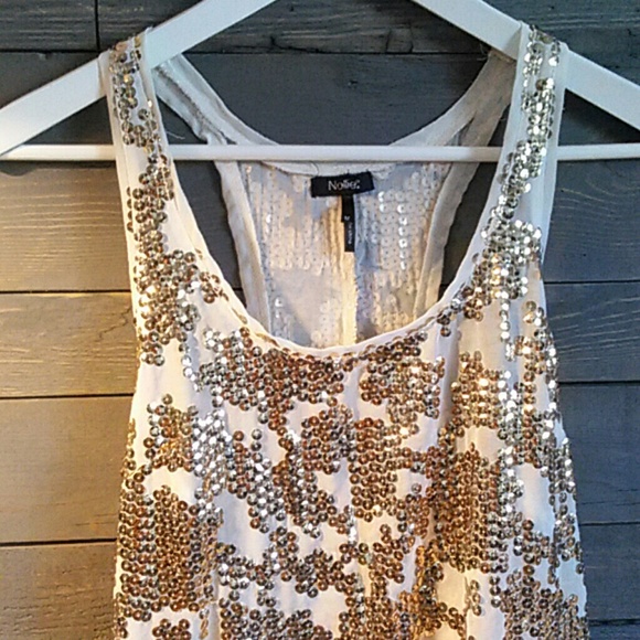 Gold sequin tank