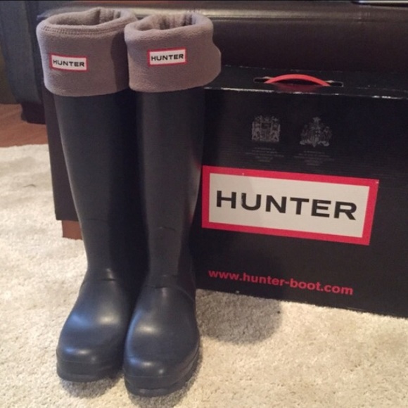 Navy Blue Matte Hunter Boots