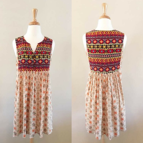 💥LAST-1💥Slevls Mixed Media Baby Doll Tunic Dress - Picture 2 of 3