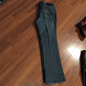 Harley Davidson leather blue jeans