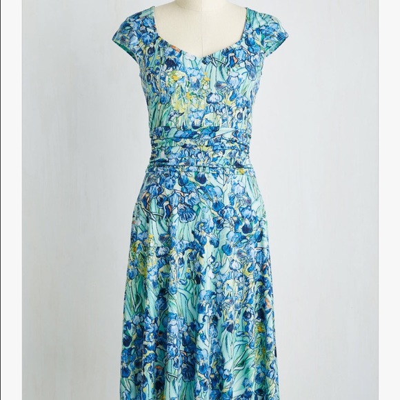 Ready, Wheeling, and Able Dress in Irises