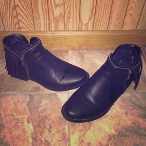 Dollhouse Black Fringe Booties