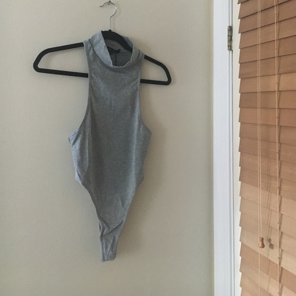 Gray Ribbed Bodysuit - Picture 4 of 4