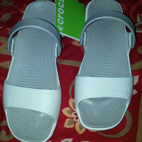 Woman's white & Gray CROCS