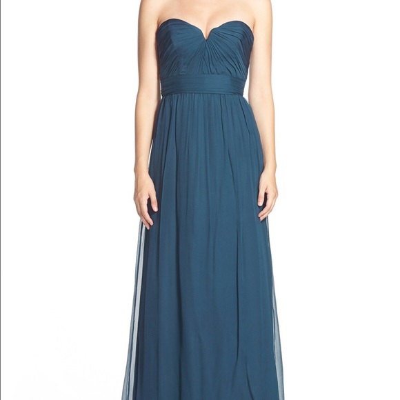 Amsale Strapless Chiffon Bridesmaid Prom Dress