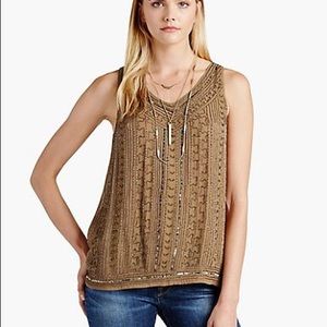 Lucky Brand champagne beaded tank