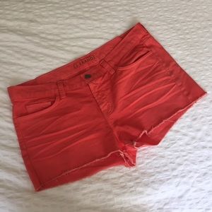 J Brand Tangerine Cut-off Shorts