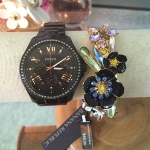 Fossil Black Stainless Steel  Cecile Watch