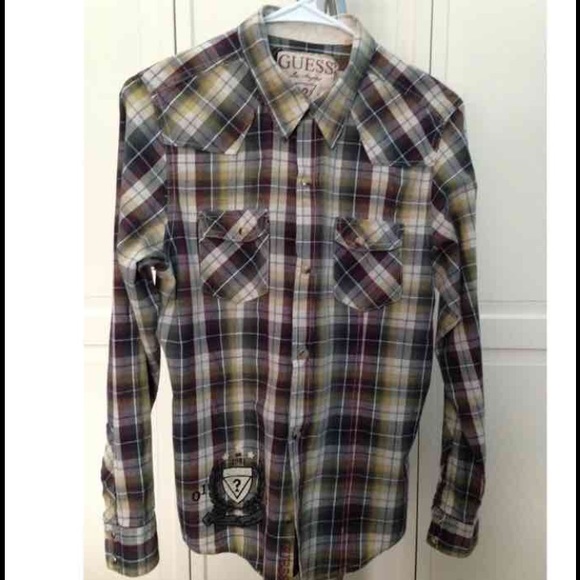 Guess boys button down shirt