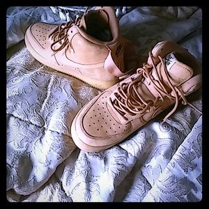 Size seven suede tan Nike Air Force 1..