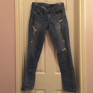 American Eagle medium wash sparkle skinny jeans