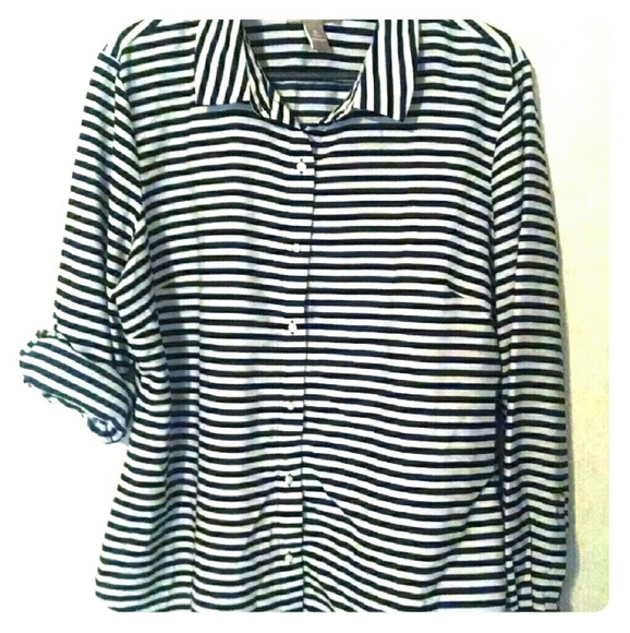 Banana Republic navy & white stripe XL