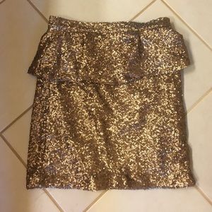 Gold sequin glitter skirt