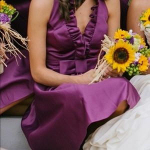 Allure Bridemaid dress w/bow. Grape color. EUC