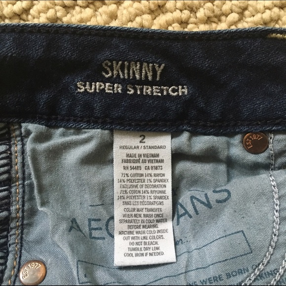 AE Dark Denim Skinny Jeans (Super Stretch) - Picture 4 of 4
