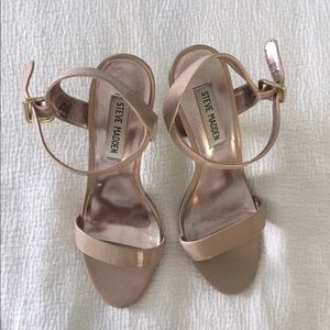 Steve Madden Nude Strappy Sandal Heels
