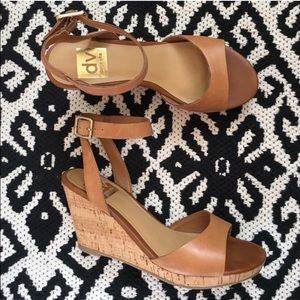 Brown strappy wedge