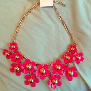 Pink flower charming Charlie flower necklace