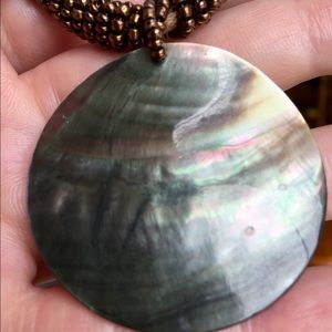 lia sophia Leather strap, shell necklace