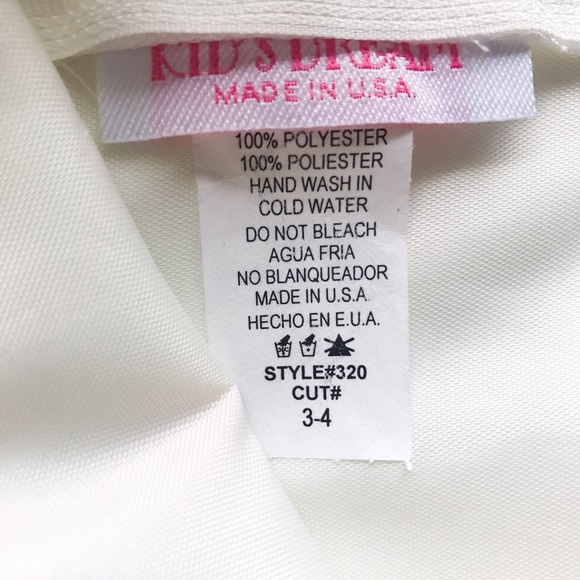 ❌SOLD❌ Kids Dream Ivory Rosette Formal Dress 3-4T - Picture 6 of 6
