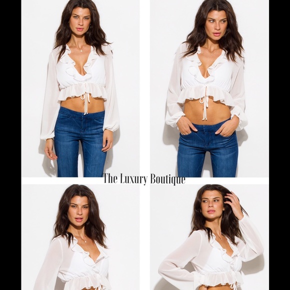 Chiffon Ruffle Blouse💋 - Picture 2 of 3