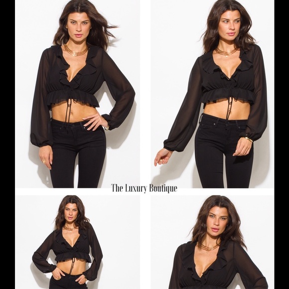 Chiffon Ruffle Blouse💋 - Picture 3 of 3