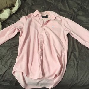 Pink polo corduroy dress shirt