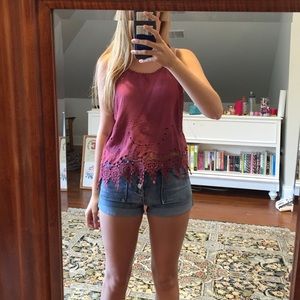 Cropped Mauve Tank Top