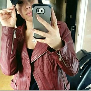 Genuine leather moto jacket