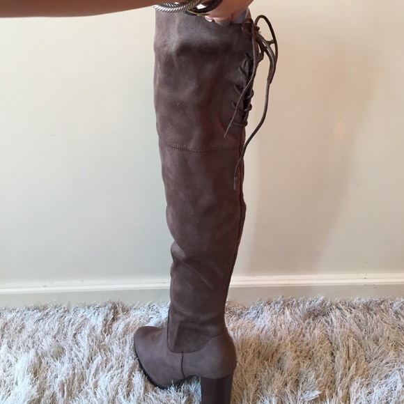 Faux suede over the knee boots - Picture 3 of 3