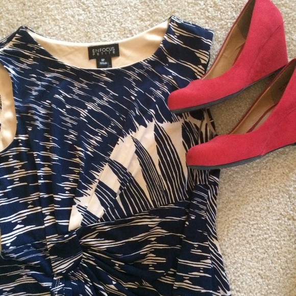 Navy & beige dress