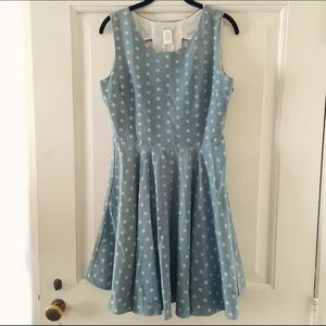 Blue and White Polka Dot Dress