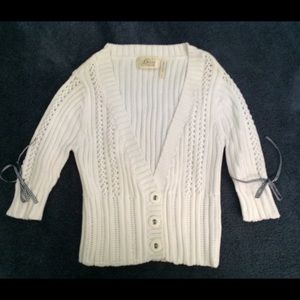 White Guess Short Knit Sweater