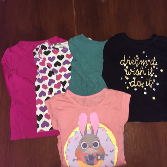 Bundle of five child 4T shirts