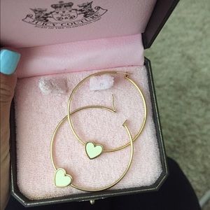 Juicy Couture heart hoop earrings