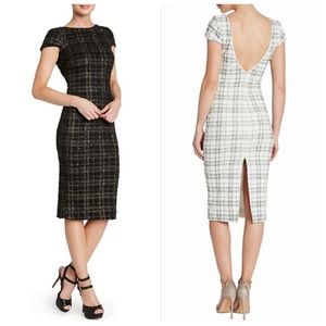 •HP• Open Back Sequin Plaid Bodycon Marcella Dress