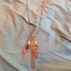 Adorable long gold necklace