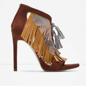 Fringe heels zara