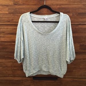 Splendid Light Aqua Heather Crop Sweater