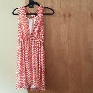 Orange and White Dress