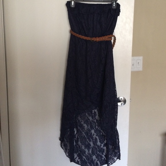 Blue lace strapless dress - Picture 1 of 1