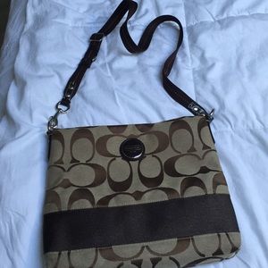 Coach signature jacquard cross body bag