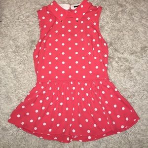 Red and White Polka Dot Shirt Size Small.