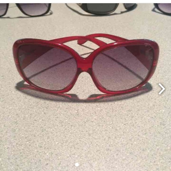 Red framed sunglasses
