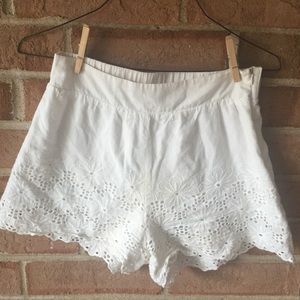 White floral printed, small, shorts,