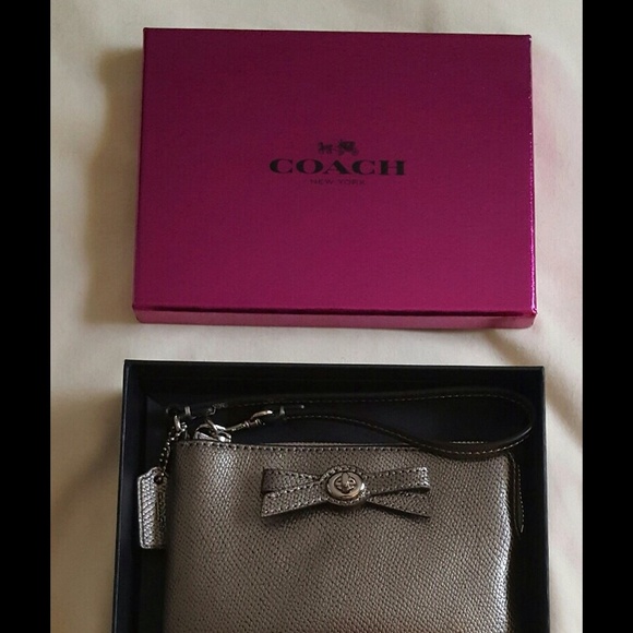 Coach Gray Zip Wristlet