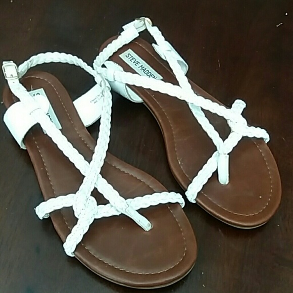 Steve Madden White Braided  Sandal