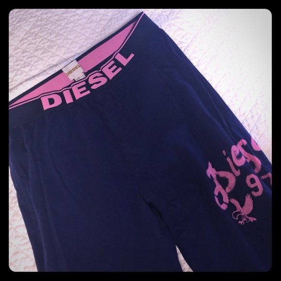 Diesel lounge pants!Size Small.Navy blue/baby pink - Picture 1 of 4